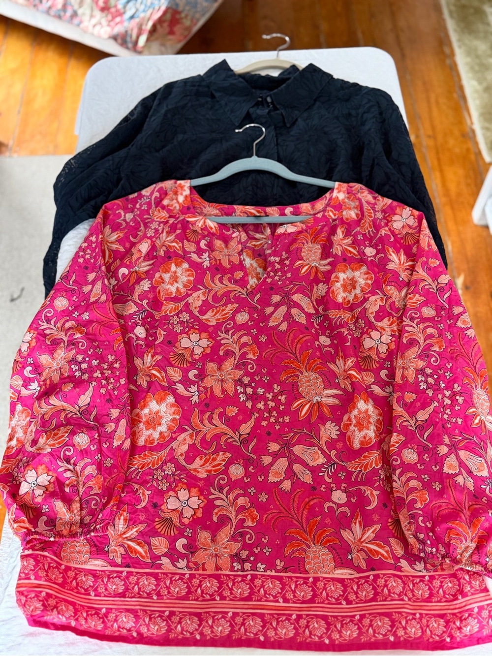 Two Talbots Blouses Size 24W and 1X Long Sleeve Lightweight
